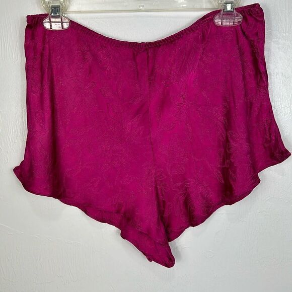 Victoria’s Secret Satin Viscose Floral Pattern Shorts In Fuchsia Size L - Picture 2 of 8